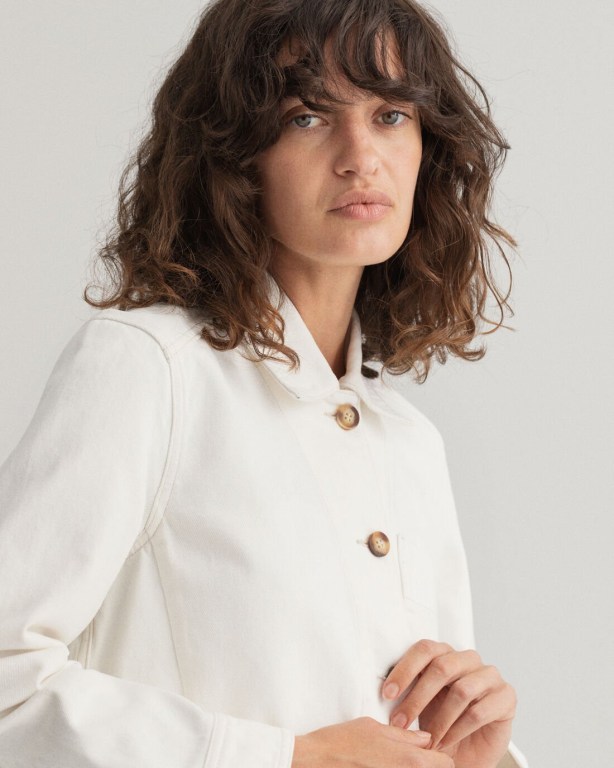 Gant Gart-Dyed Shirt Women's Jackets White | qdFDLyvAd91