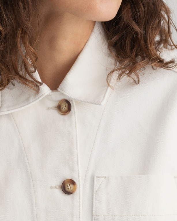 Gant Gart-Dyed Shirt Women's Jackets White | qdFDLyvAd91