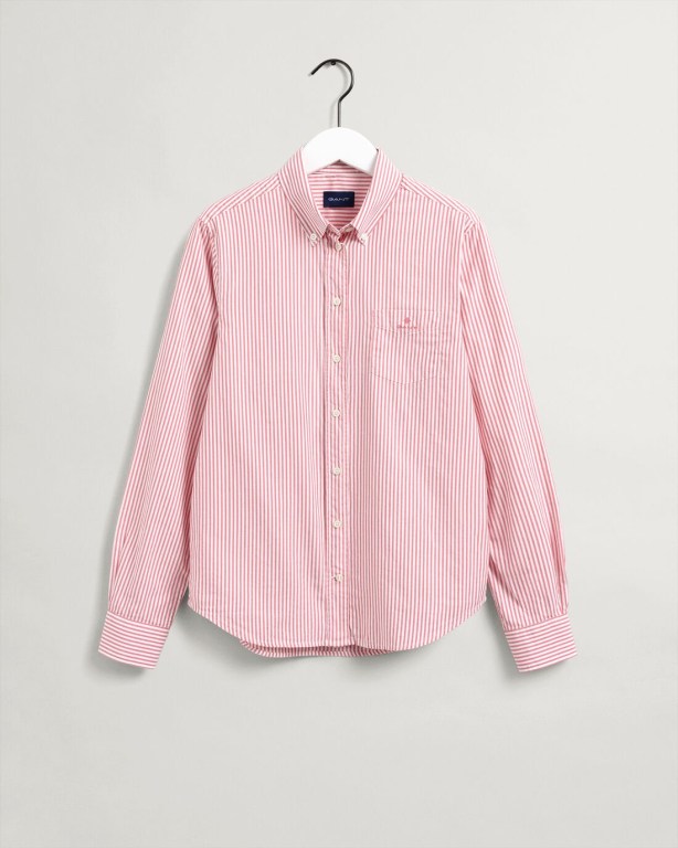 Gant Gart-Washed Stripe Oxford Women's Shirts Rose | UaZ570JBWAo