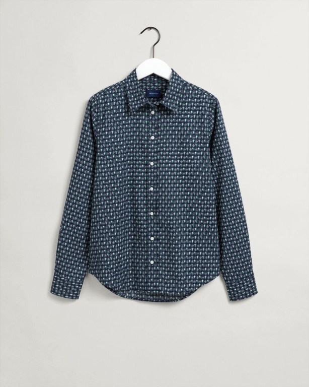 Gant Geometric Women's Shirts Blue | wWwzRgnAoPd