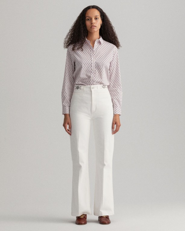 Gant Geometric Women's Shirts White | FVkj1WltRMW