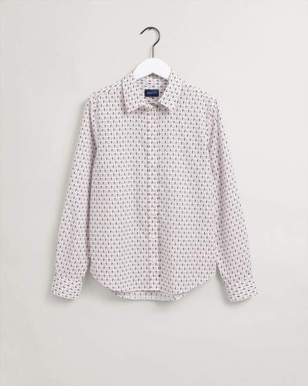 Gant Geometric Women's Shirts White | FVkj1WltRMW