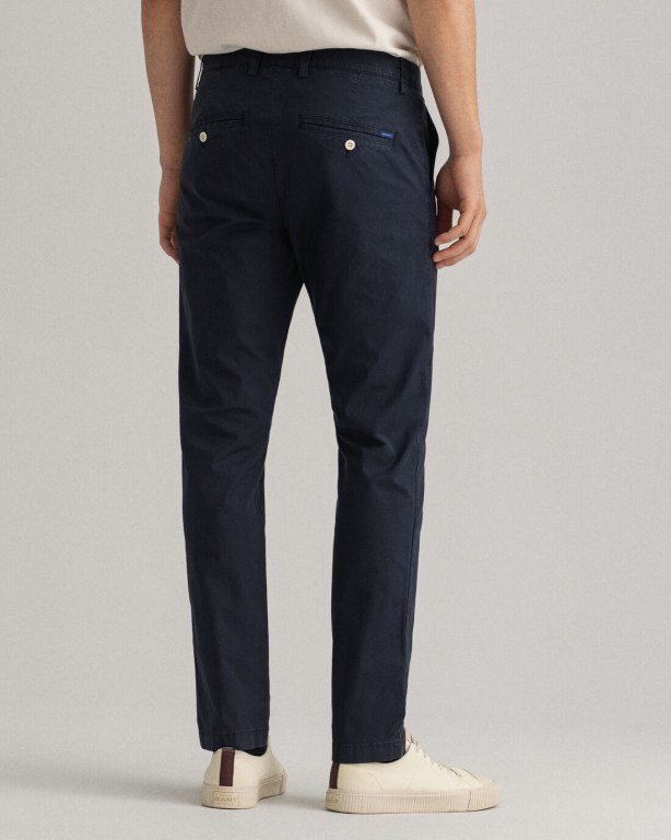 Gant Hallden Slim Fit Sunfaded Chinos Men's Pants Dark Blue | MrWJlMPTm1B