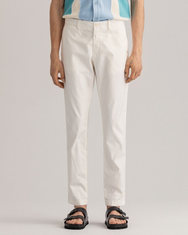 Gant Hallden Slim Fit Sunfaded Chinos Men's Pants White | geoQmPzSr5Q