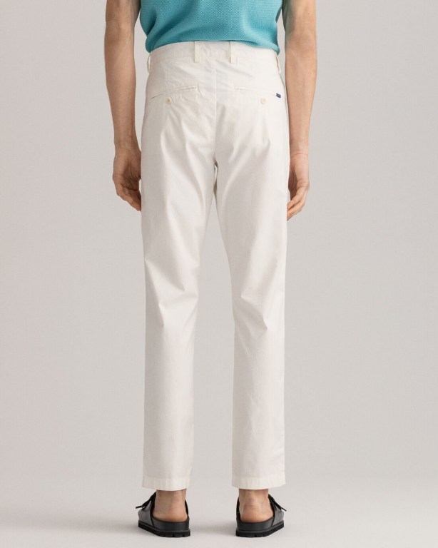 Gant Hallden Slim Fit Sunfaded Chinos Men's Pants White | geoQmPzSr5Q