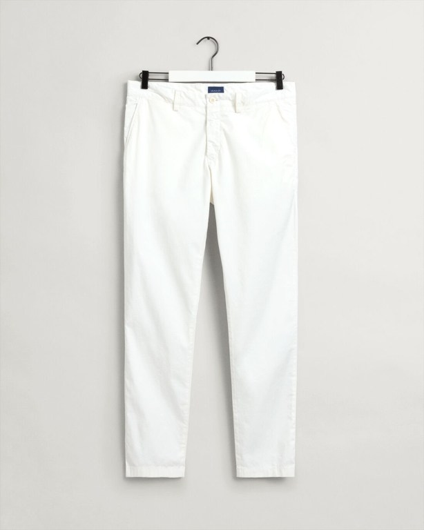 Gant Hallden Slim Fit Sunfaded Chinos Men's Pants White | geoQmPzSr5Q