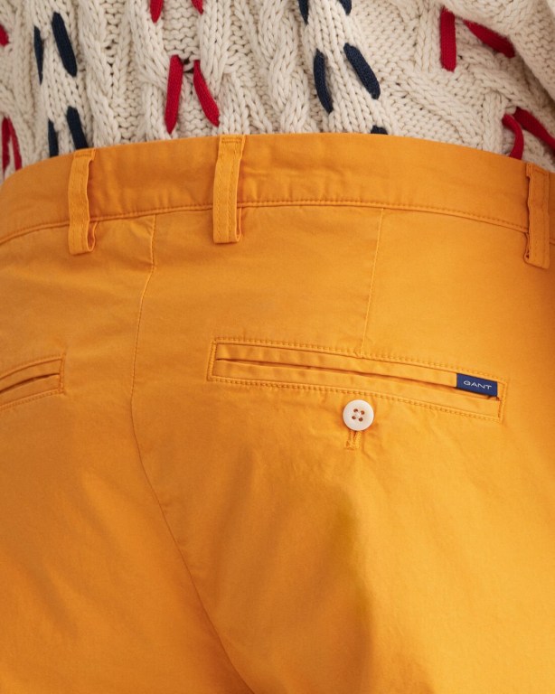 Gant Hallden Slim Fit Sunfaded Chinos Men's Pants Orange | vBbbLpgF0zm