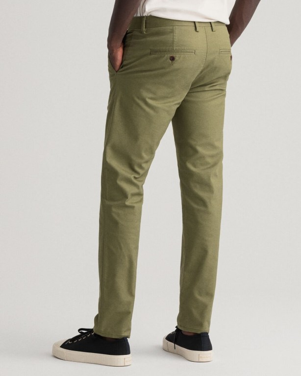 Gant Hallden Slim Fit Tech Prep™ Chinos Men's Pants Green | EXrkh6htNzM