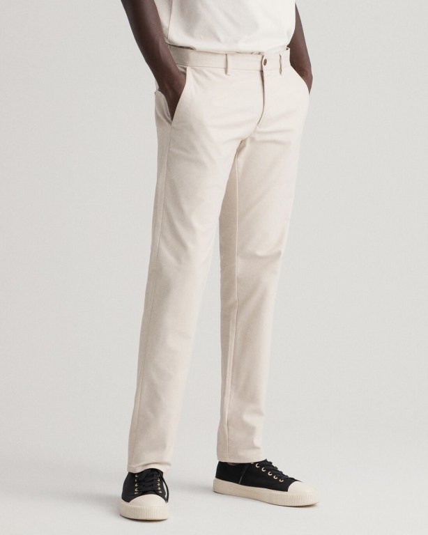 Gant Hallden Slim Fit Tech Prep™ Chinos Men's Pants White | OnOLQFSgojg