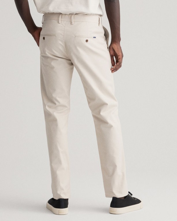 Gant Hallden Slim Fit Tech Prep™ Chinos Men's Pants White | OnOLQFSgojg