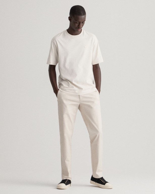 Gant Hallden Slim Fit Tech Prep™ Chinos Men's Pants White | OnOLQFSgojg