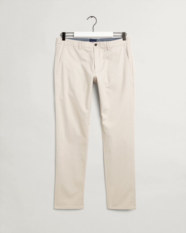 Gant Hallden Slim Fit Tech Prep™ Chinos Men's Pants White | OnOLQFSgojg