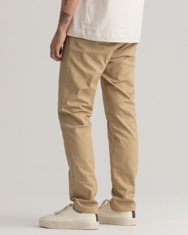 Gant Hallden Slim Fit Tech Prep™ Chinos Men's Pants Dark Khaki | nXwClfvixnP