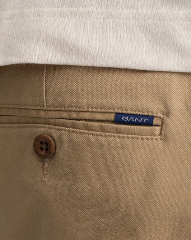 Gant Hallden Slim Fit Tech Prep™ Chinos Men's Pants Dark Khaki | nXwClfvixnP