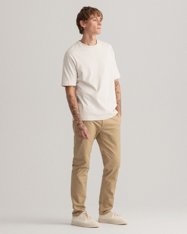 Gant Hallden Slim Fit Tech Prep™ Chinos Men's Pants Dark Khaki | nXwClfvixnP