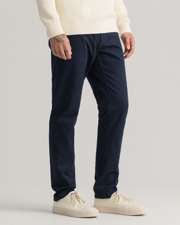 Gant Hallden Slim Fit Tech Prep™ Chinos Men's Pants Dark Blue | ynb1TKSRDFq