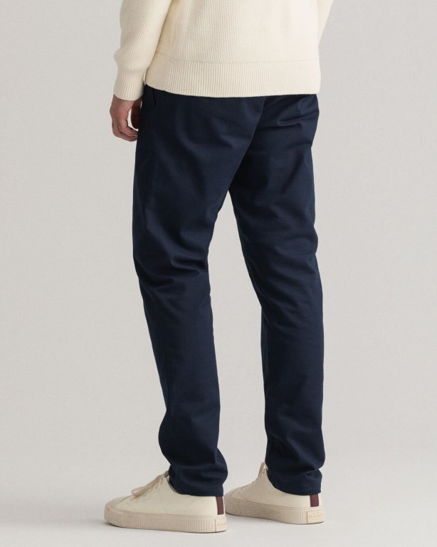 Gant Hallden Slim Fit Tech Prep™ Chinos Men's Pants Dark Blue | ynb1TKSRDFq