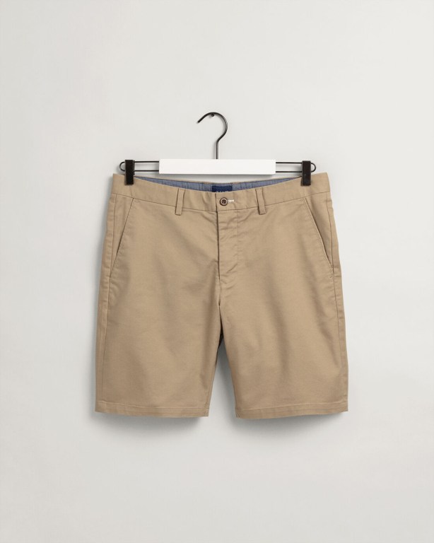 Gant Hallden Slim Fit Tech Prep™ Men's Shorts Dark Khaki | uanj34mkp94