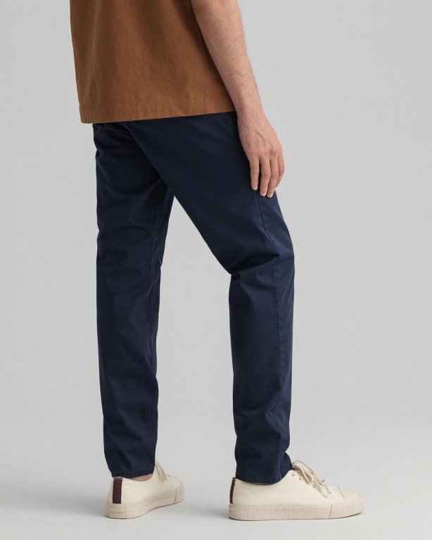 Gant Hallden Slim Fit Twill Chinos Men's Pants Dark Blue | XoYwsl9Sdjd