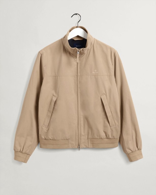 Gant Hampshire Men's Jackets Dark Khaki | Cca9agDsJBM