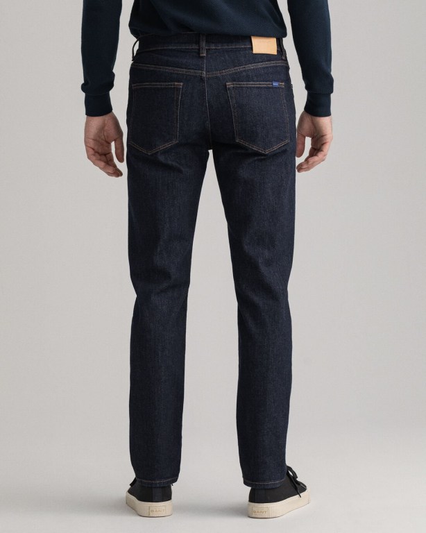 Gant Hayes Men's Slim Fit Jeans Dark Blue | zdDXc8RWrMO