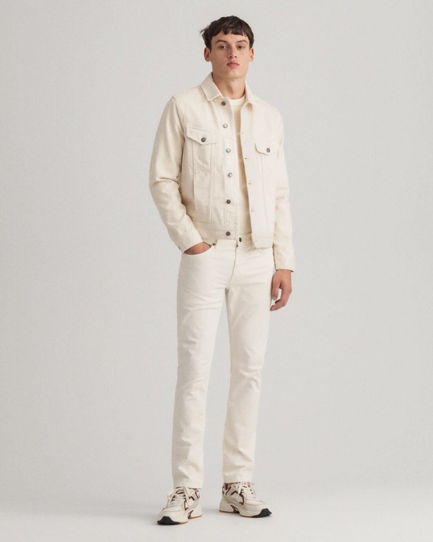 Gant Hayes Men's Slim Fit Jeans White | dBy1Tljh9Ko