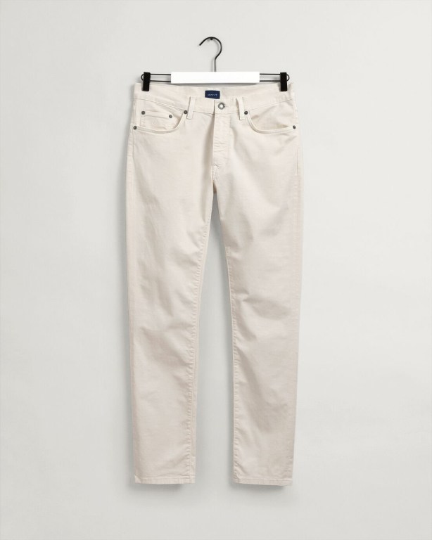 Gant Hayes Men's Slim Fit Jeans White | dBy1Tljh9Ko