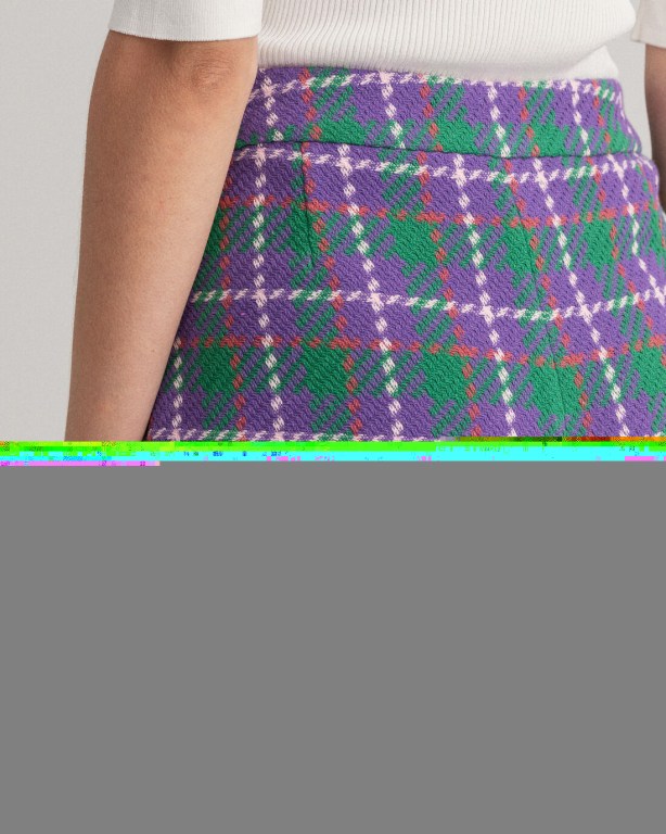 Gant High-Waisted Tweed Women's Shorts Purple | YGdFNB2shS0