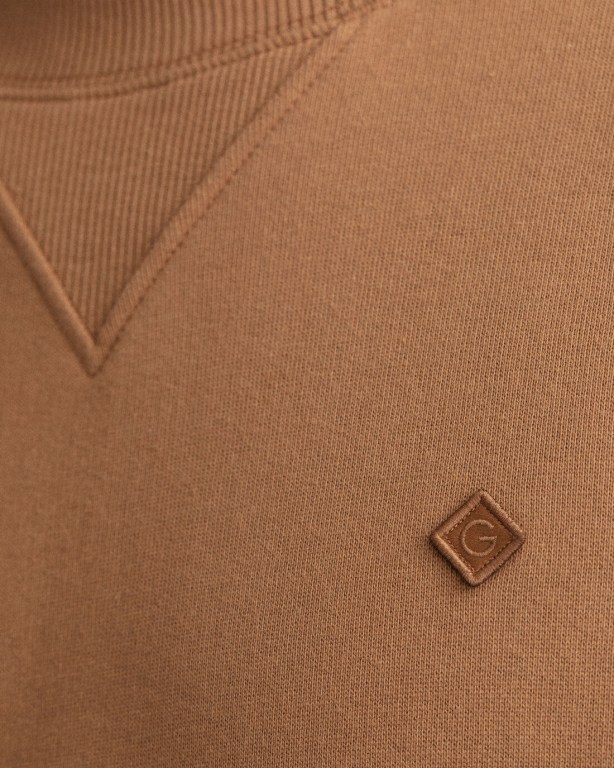 Gant Icon G Essential Crew Neck Men's Sweatshirts Brown | l8Nsw7QZ5iK