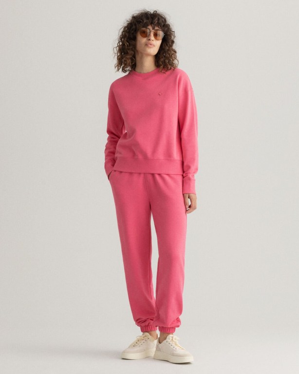 Gant Icon G Essential Crew Neck Women's Sweatshirts Rose | vbRcXLSwASc