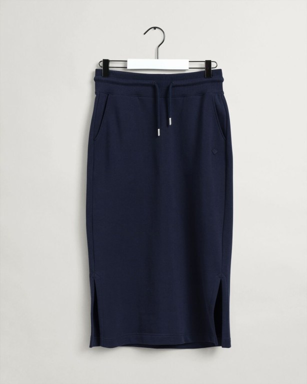 Gant Icon G Essential Jersey Women's Skirts Blue | dOlr5XYZPsD