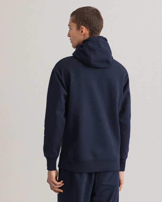 Gant Icon G Essential Men's Hoodies Blue | 34f4KVZynIR