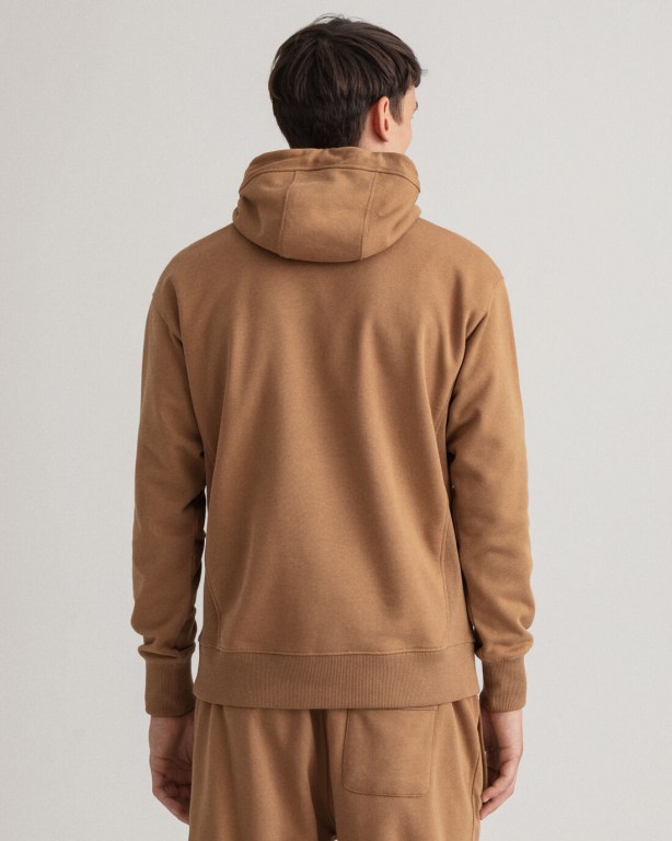 Gant Icon G Essential Men's Hoodies Brown | Zb3V6IXBx7U