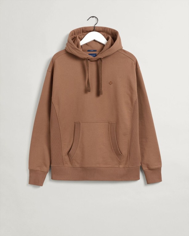 Gant Icon G Essential Men's Hoodies Brown | Zb3V6IXBx7U