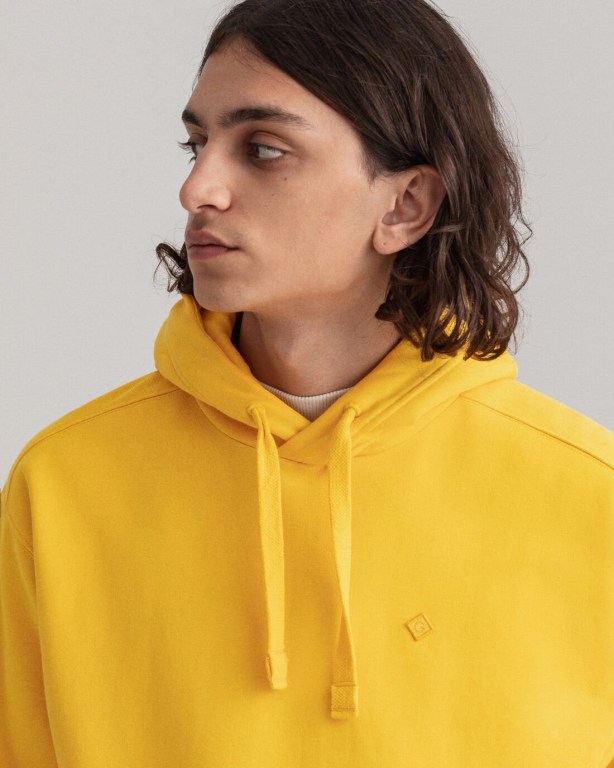 Gant Icon G Essential Men's Hoodies Yellow | pTJzvGAWaJY