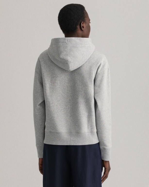 Gant Icon G Essential Women's Hoodies Light Grey | KKgRKbEQ7td