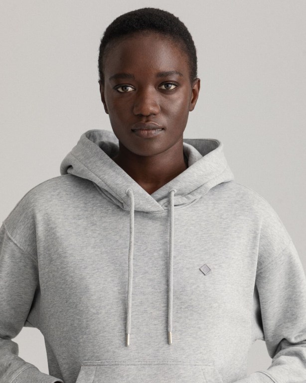 Gant Icon G Essential Women's Hoodies Light Grey | KKgRKbEQ7td