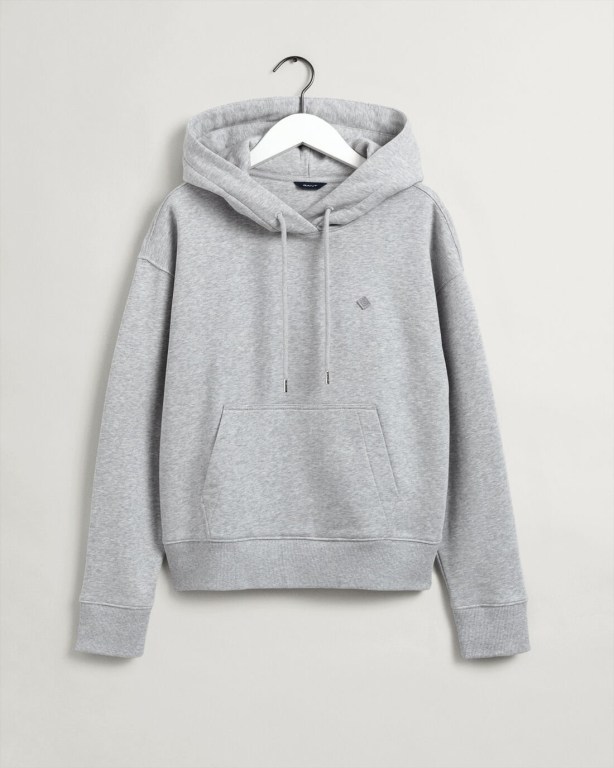 Gant Icon G Essential Women's Hoodies Light Grey | KKgRKbEQ7td