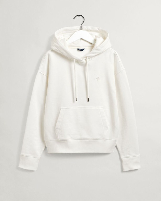 Gant Icon G Essential Women's Hoodies White | Rjp6O0NF45a