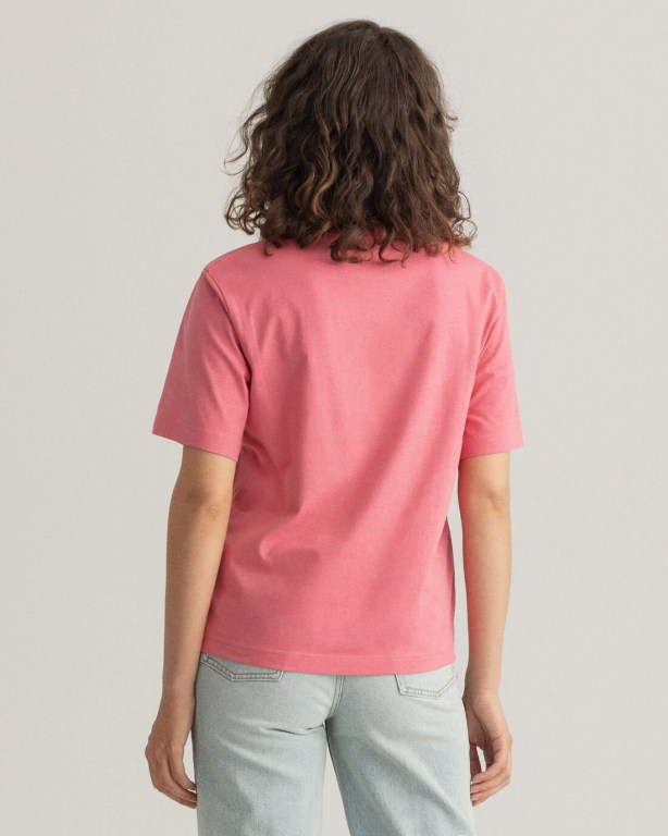 Gant Icon G Essential Women's T-shirts Rose | tlxvEMl8Zfr