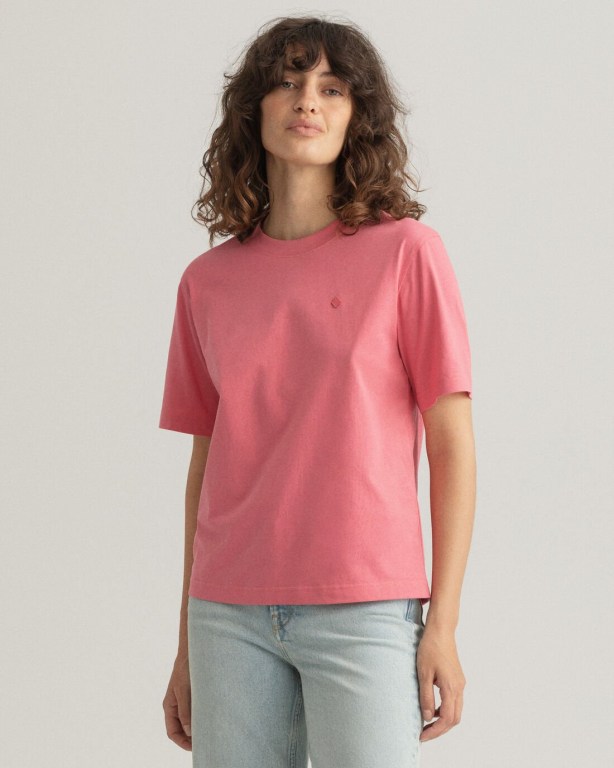 Gant Icon G Essential Women's T-shirts Rose | tlxvEMl8Zfr