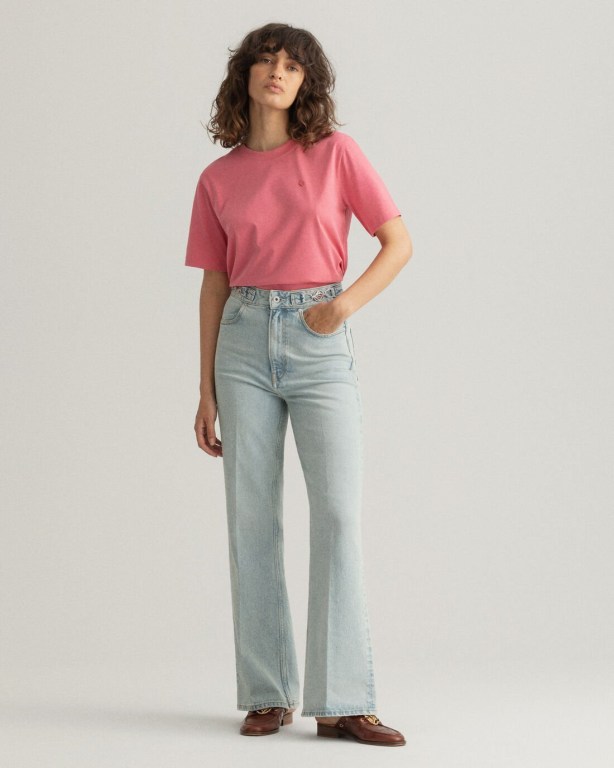 Gant Icon G Essential Women's T-shirts Rose | tlxvEMl8Zfr