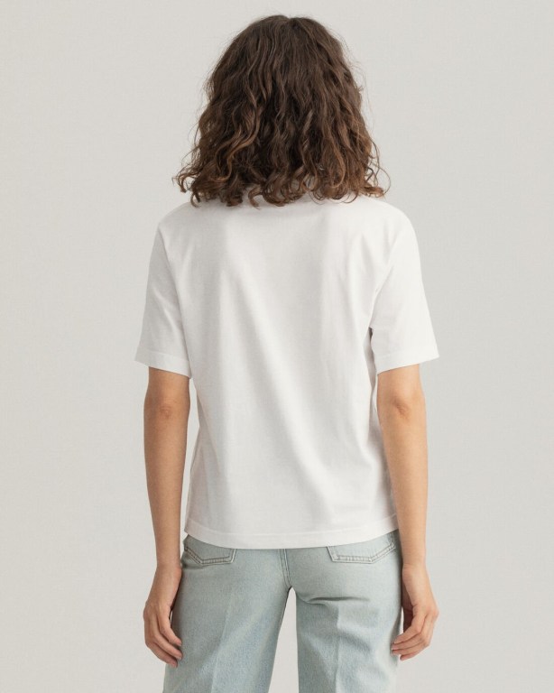 Gant Icon G Essential Women's T-shirts White | LwzqRV5yVju