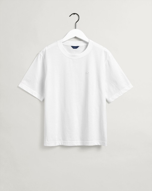 Gant Icon G Essential Women's T-shirts White | LwzqRV5yVju