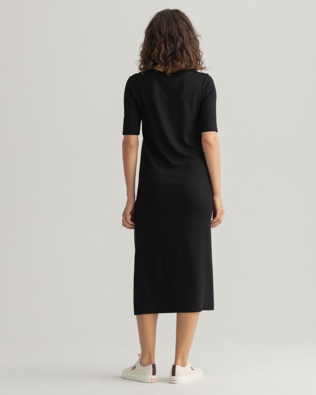 Gant Icon G Jersey Women's Dresses Black | WhnHDCKVKpT