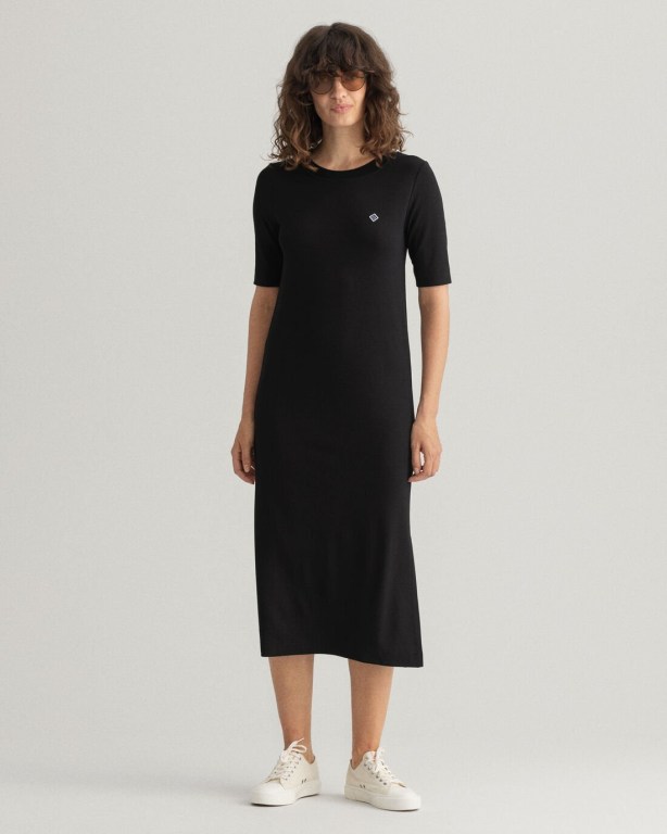 Gant Icon G Jersey Women's Dresses Black | WhnHDCKVKpT