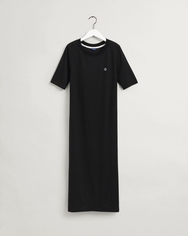 Gant Icon G Jersey Women's Dresses Black | WhnHDCKVKpT