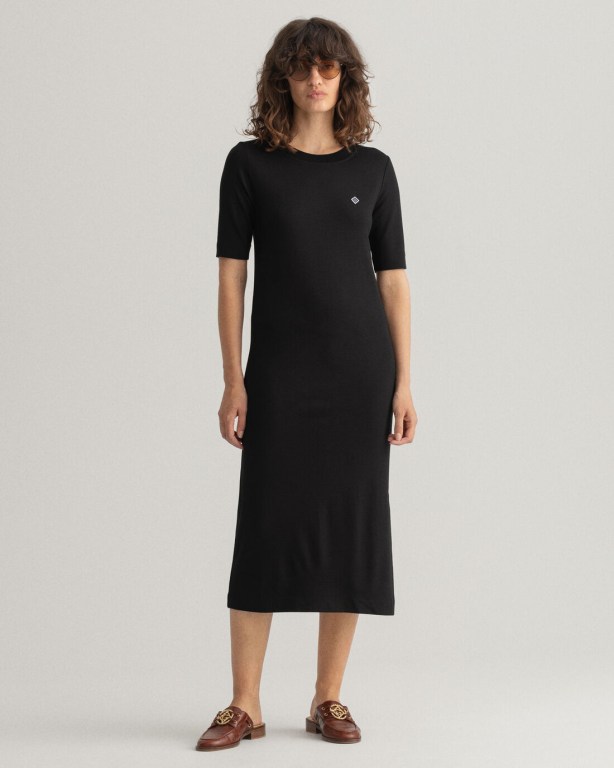 Gant Icon G Jersey Women\'s Dresses Black | WhnHDCKVKpT