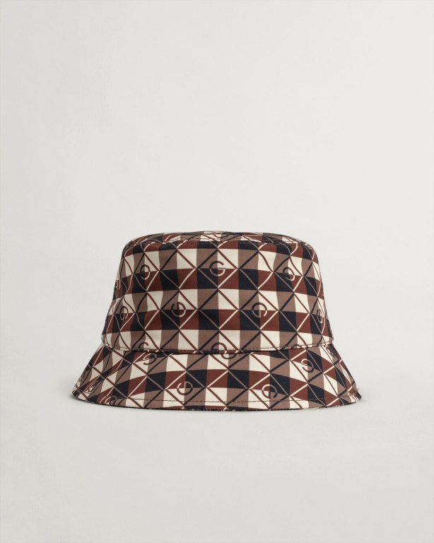 Gant Icon G Printed Bucket Hat Women\'s Caps Brown | DX8u7FWqeUs