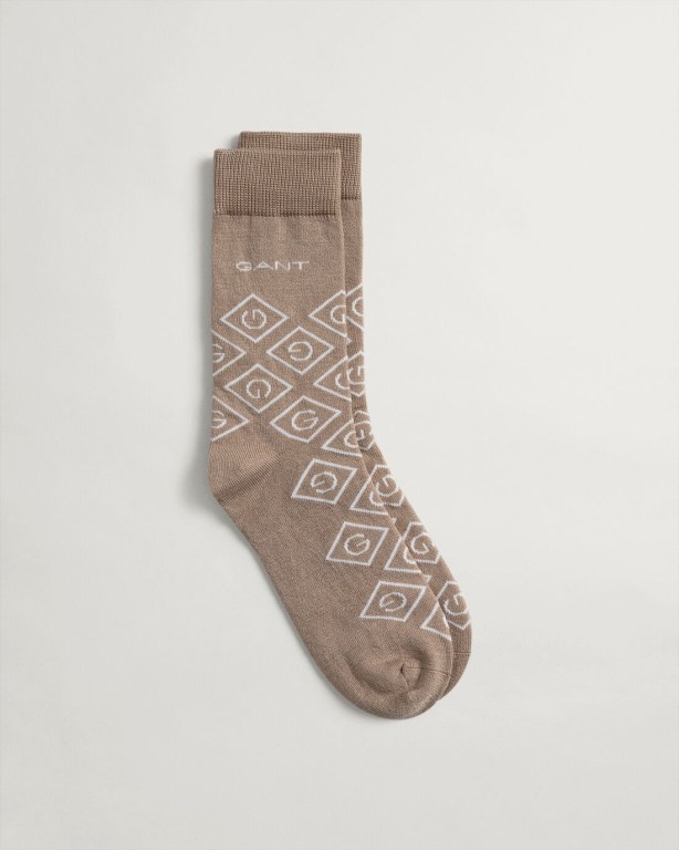 Gant Icon G Women\'s Socks Dark Khaki | nIRaVo57GqY